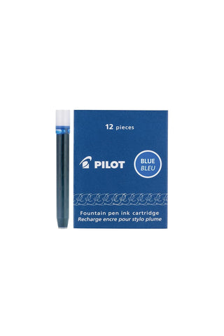 Fountain pen ink cartridge refill pack, 12 pieces, Blue ink