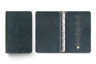 PLOTTER Pueblo 5-Ring Leather Binder Mini-5 Size Navy