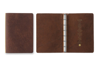 PLOTTER Pueblo 6-Ring Leather Binder Mini Size Brown