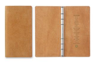 PLOTTER Pueblo 6-Ring Leather Binder Narrow Size Beige
