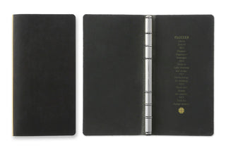 PLOTTER Pueblo 6-Ring Leather Binder Narrow Size Black