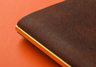 PLOTTER Pueblo 6-Ring Leather Binder Narrow Size Brown