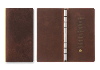 PLOTTER Pueblo 6-Ring Leather Binder Narrow Size Brown