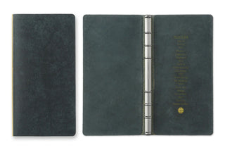 PLOTTER Pueblo 6-Ring Leather Binder Narrow Size Navy