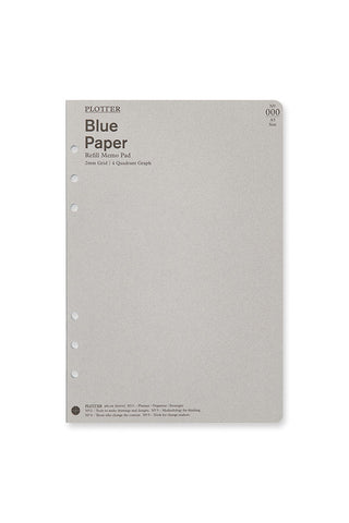 PLOTTER Refill Memo Pad Blue Paper 2mm Grid Quadrant Graph A5 Size