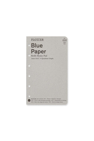 PLOTTER Refill Memo Pad Blue Paper 2mm Grid Quadrant Mini Size