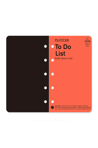 PLOTTER Refill Memo Pad To Do List Mini 5 Size
