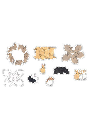 Papier Platz x Schinako Moriyama Flake Stickers Rabbits Gathering