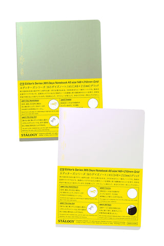 Two notebooks with yellow labels on a white background