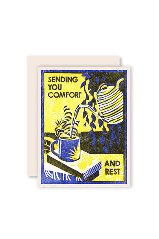 Sending You Comfort and Rest Letterpress Card