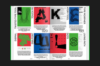 Collection of stylized text designs in various colors on a black background