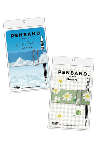 Two PENBAND products in clear packaging with mountain and flower designs.