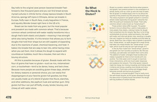 Page from a book with text and graphics about gluten and bread-making.