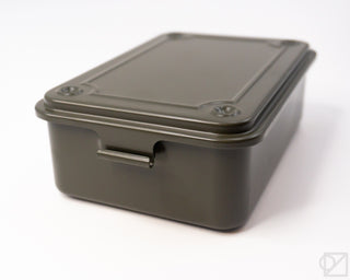 TOYO STEEL T-150 Stackable Storage Box Olive Green