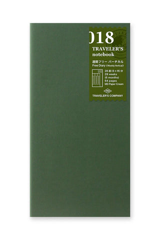 TRAVELER'S notebook 018 Open Dated Weekly Vertical Planner
