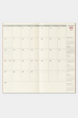 Open 2027 monthly calendar pages with dates and weekly blocks