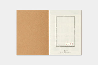 Passport monthly planner back cover with kraft paper and 2027 label