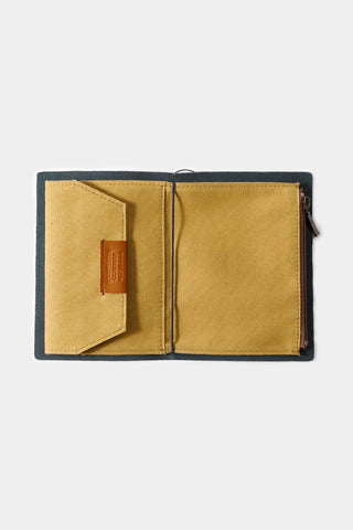 TRAVELER'S FACTORY Passport Size Cotton Zipper Case Beige