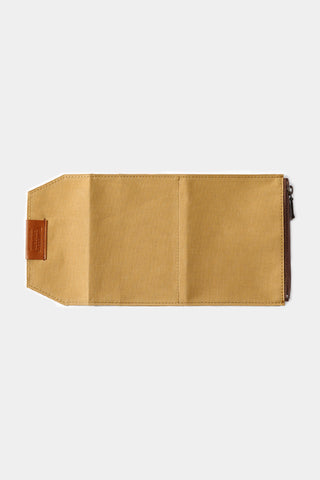 TRAVELER'S FACTORY Passport Size Cotton Zipper Case Beige