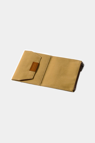 TRAVELER'S FACTORY Passport Size Cotton Zipper Case Beige