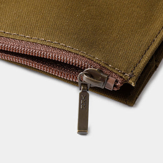 TRAVELER'S FACTORY Passport Size Cotton Zipper Case Olive