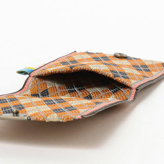 Opened coin purse on a white background
