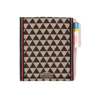 Brown and white geometric coin purse