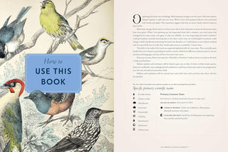 Book with bird illustrations on one side and text on the other, featuring a 'How to Use This Book' label.