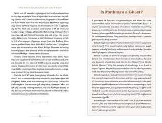 Book page with text on Mothman