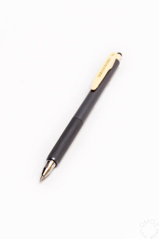Grey pen on a white background