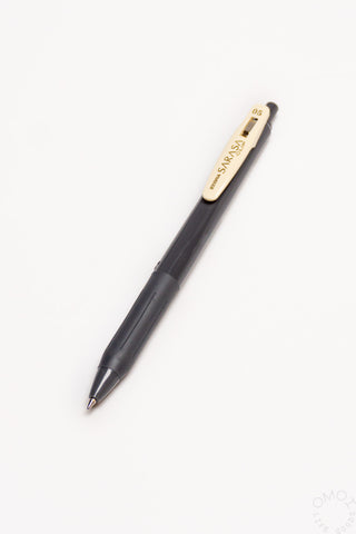 Grey pen with white clip on a white background