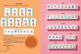Educational text about Mahjong tiles with characters, numbers, and symbols.