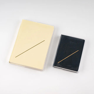 hobonichi techo hon clear covers on an A5 and A6 size on a white background