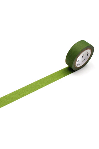 Olive green washi tape rolled out
