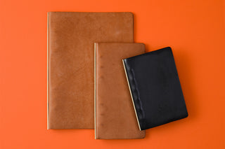 PLOTTER Pueblo 6-Ring Leather Binder Narrow Size Navy
