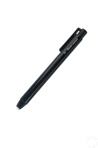Black mechanical eraser pen with retractable eraser tip