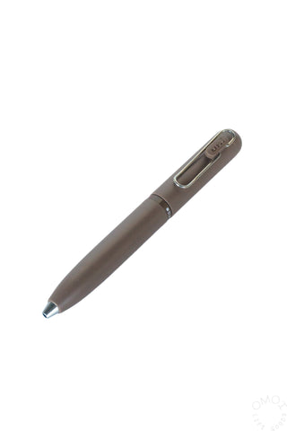 Uni-Ball One 0.38mm gel pen with brown body and metal clip
