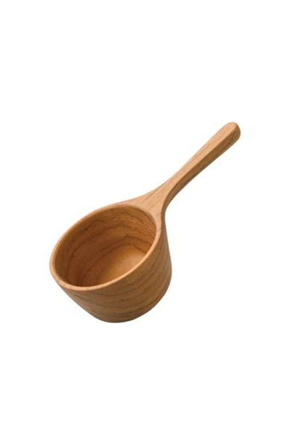 Wooden coffee measuring spoon with round scoop and long handle