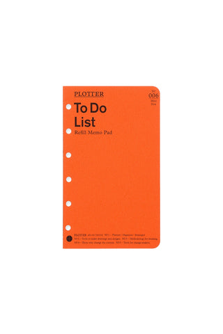 PLOTTER Refill Memo Pad To Do List Mini Size