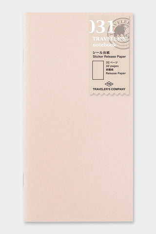 TRAVELER'S notebook 031 Sticker Release Paper