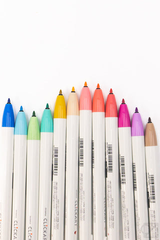 ZEBRA CLiCKART Retractable Marker Pen 12 Color Set Light